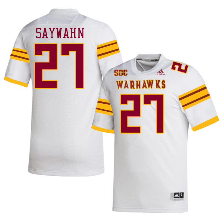 #27 Stephen Saywahn Louisiana-Monroe Warhawks College Football Jerseys Stitched-White